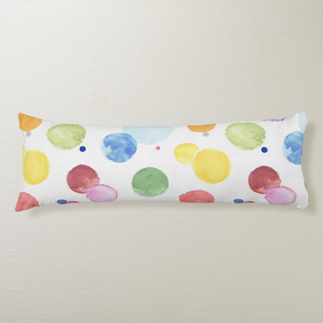 Watercolor Dots 1 Body Cushion (Front)