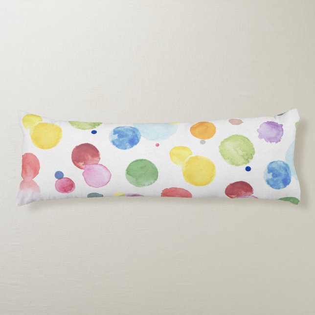 Watercolor Dots 1 Body Cushion (Front)
