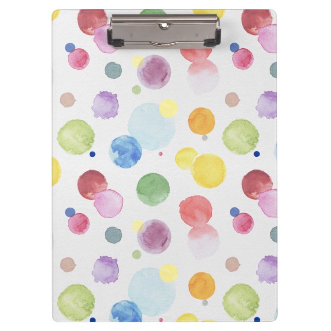 Watercolor Dots 1 Clipboard (Front)