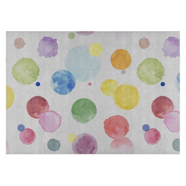 Watercolor Dots 1 Cutting Board (Front)