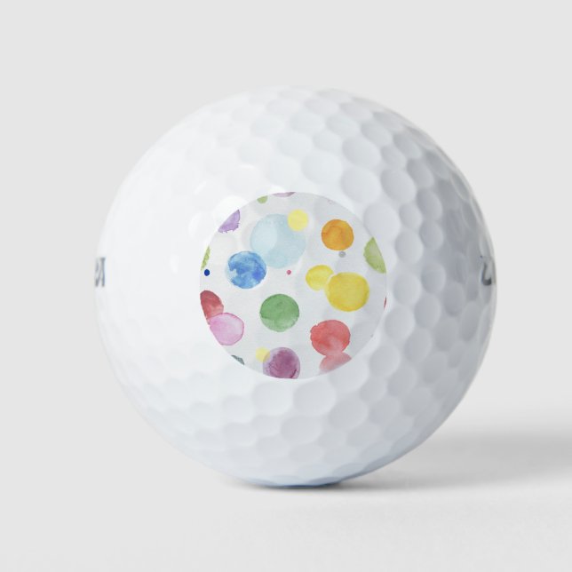 Watercolor Dots 1 Golf Balls (Front)