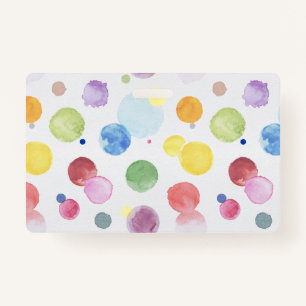 Watercolor Dots 1 ID Badge