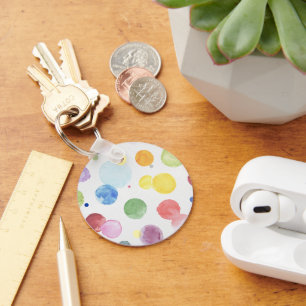 Watercolor Dots 1 Key Ring