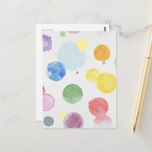Watercolor Dots 1 Postcard