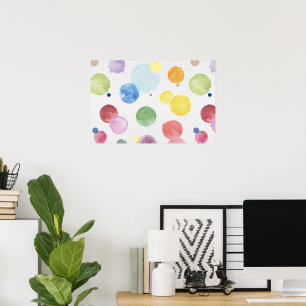 Watercolor Dots 1 Poster