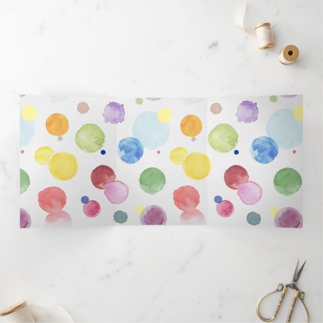 Watercolor Dots 1 Tri-Fold Card (Inside)