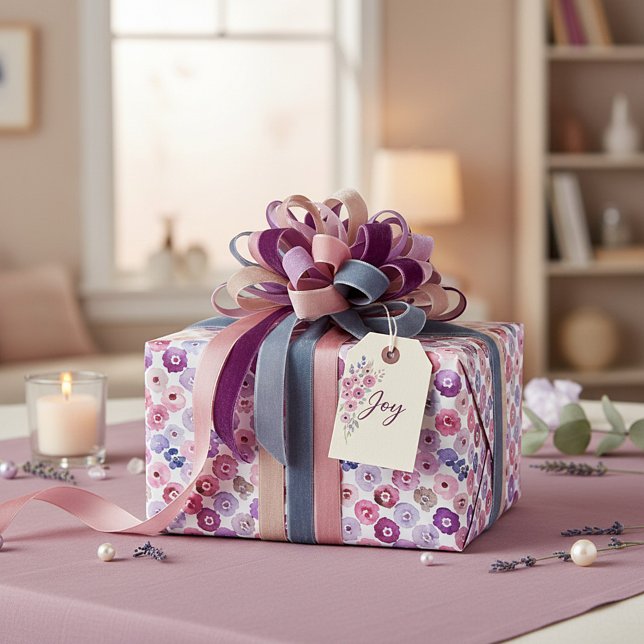 Watercolor dots flowers pattern wrapping paper (Creator Uploaded)