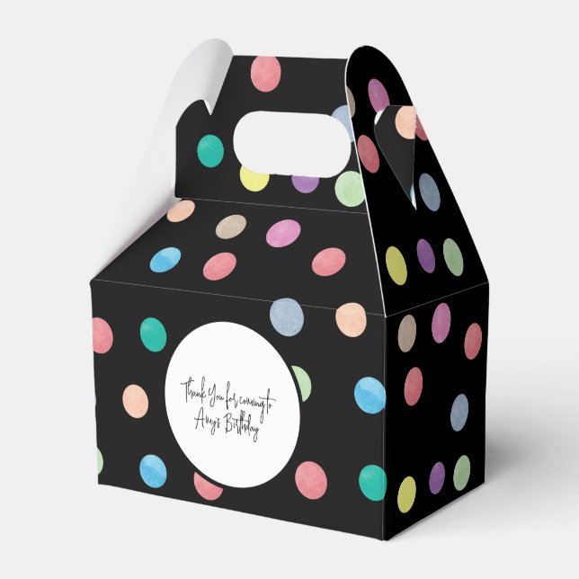 Watercolor Dots Hand Painted Colourful Pattern    Favour Box (Front Side)