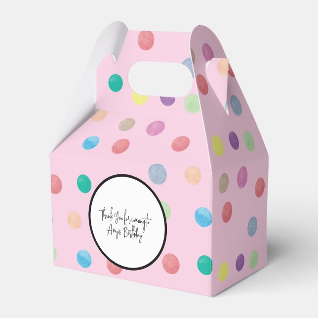 Watercolor Dots Hand Painted Colourful Pattern    Favour Box (Front Side)