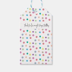 Watercolor Dots Hand Painted Colourful Pattern   Gift Tags