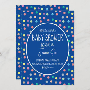 Watercolor Dots Painted Baby Shower  Invitation