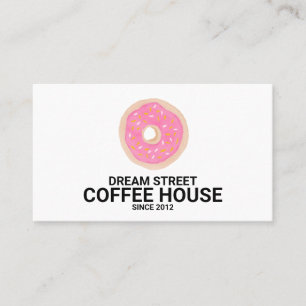 Watercolor Doughnut Bakery Trendy Business Card