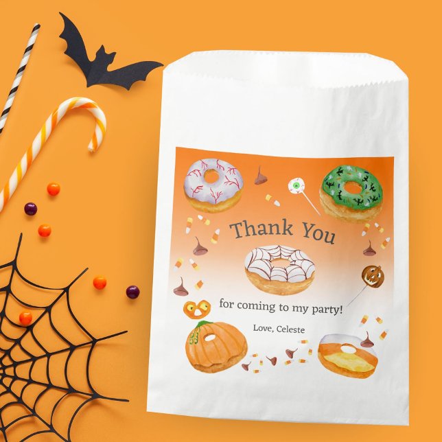 Watercolor Doughnut-licious Halloween Candy Thank  Favour Bags (This Halloween favor bag is perfect for candy, stickers, pencils and more!!)