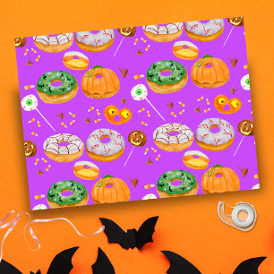 Watercolor Doughnut-licious Happy Halloween Candy Tissue Paper