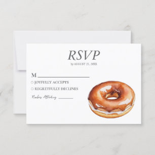 Watercolor Doughnut RSVP Card Wedding Sweet Doughn