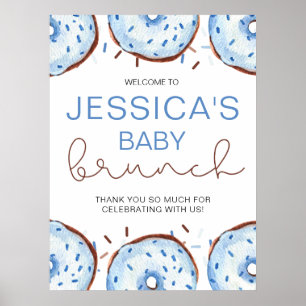 Watercolor Doughnuts Baby  brunch Shower  Poster