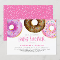 Watercolor Doughnuts It's a Girl Baby Sprinkle Sho