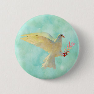 Watercolor Dove  6 Cm Round Badge