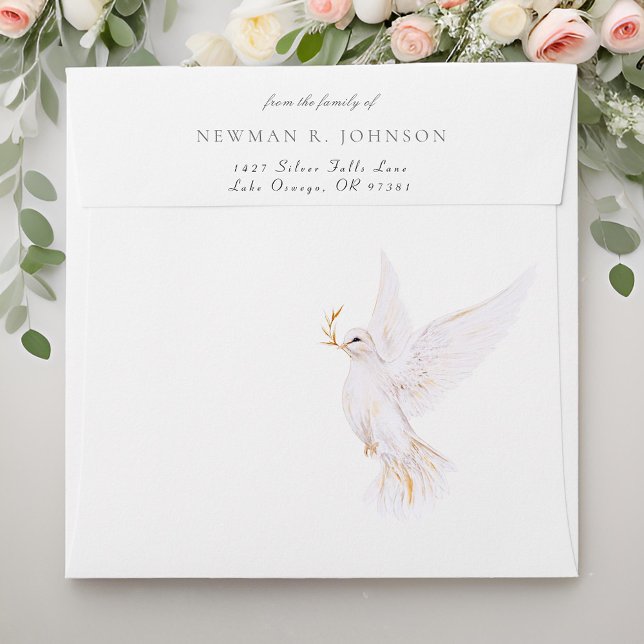 Watercolor Dove From the Family Of Funeral Envelope (Creator Uploaded)