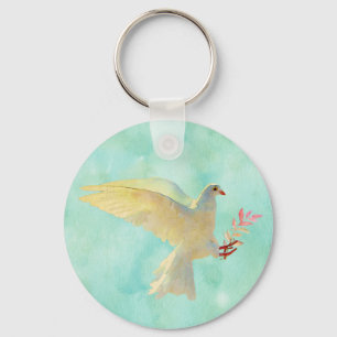 Watercolor Dove  Key Ring