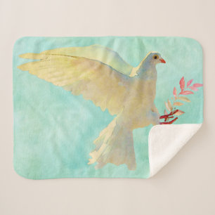 Watercolor Dove Sherpa Blanket
