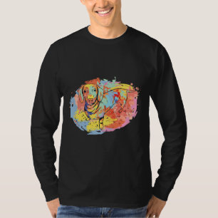 Watercolor Doxie  Wiener Puppy Christmas Weenie Do T-Shirt