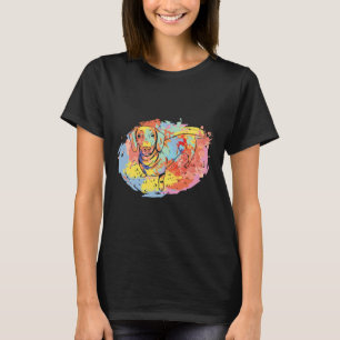 Watercolor Doxie Wiener Puppy Christmas Weenie Do T-Shirt