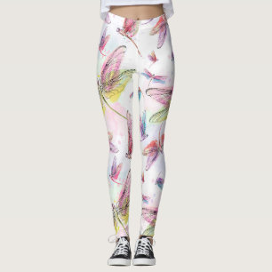 Watercolor Dragonflies Legging