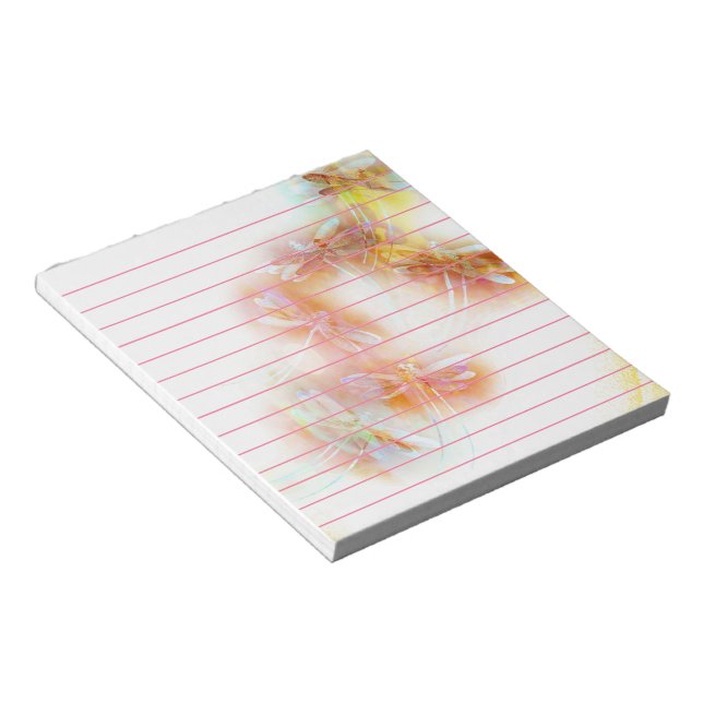 Watercolor dragonflies notepad (Angled)