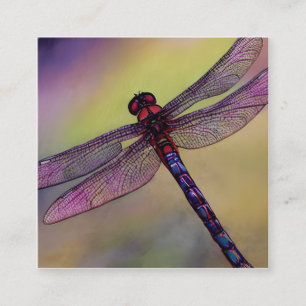 Watercolor Dragonflies, or Libellules in French Square Business Card