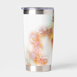 Watercolor dragonflies personalised insulated tumbler