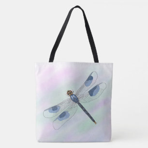 Watercolor Dragonfly All Over Print Tote Bag