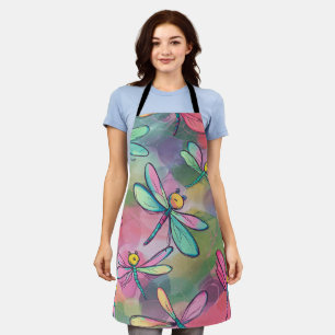 Watercolor Dragonfly  Apron