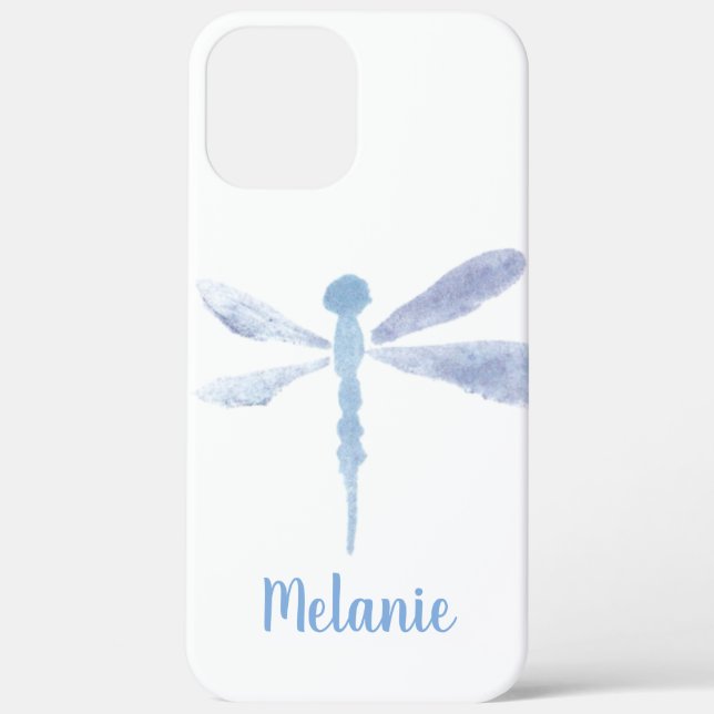 Watercolor Dragonfly Blue Purple Monogrammed   Case-Mate iPhone Case (Back)