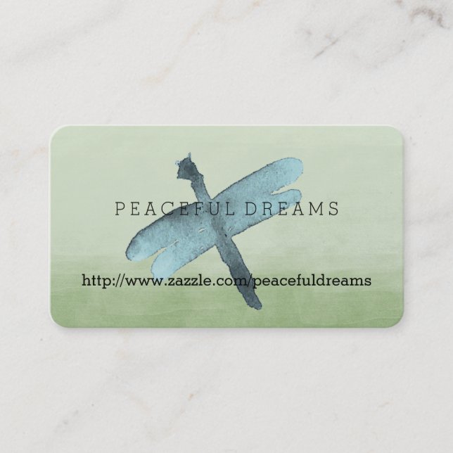 Watercolor Dragonfly Business Card (Front)
