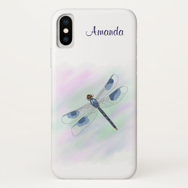Watercolor Dragonfly iPhone X Case (Back)