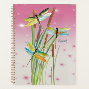 Watercolor Dragonfly Pink Planner