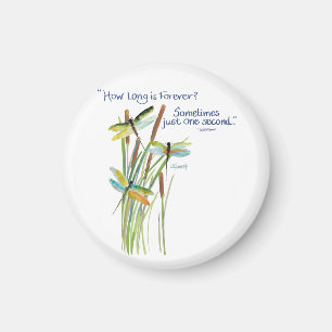 Watercolor Dragonfly with Lewis Carroll quote Magnet