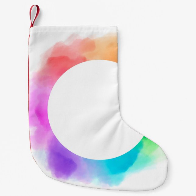 Watercolor drawing background small christmas stocking (Front)