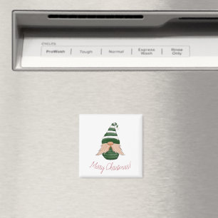 Watercolor drawing Christmas gnome Magnet