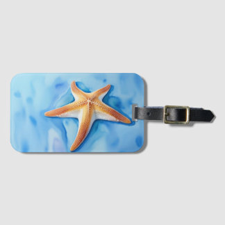 Watercolor Drawing of Starfish Luggage Tag