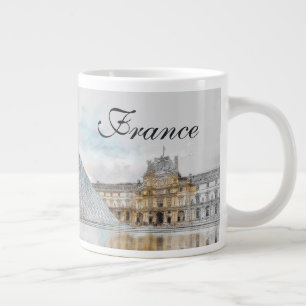 Watercolor drawing of the Louvre Paris, France  Large Coffee Mug
