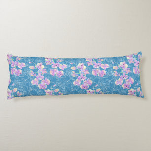 Watercolor drawn orchid body cushion