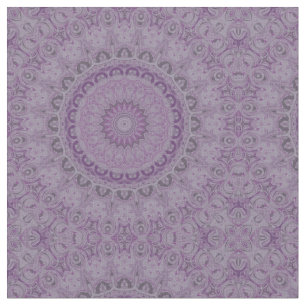 Watercolor Dream Mandala in Shades of Purple Fabric