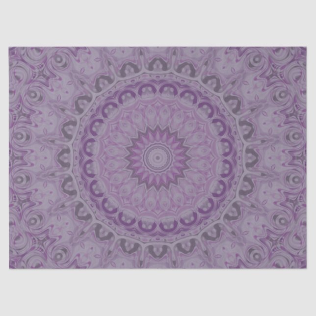Watercolor Dream Mandala in Shades of Purple Tissue Paper (Front)