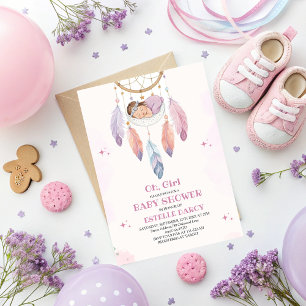 Watercolor Dreamcatcher Baby Shower Invitation