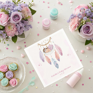 watercolor dreamcatcher baby shower napkin