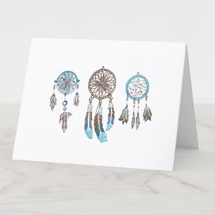 Watercolor Dreamcatchers Blank Thank You Card