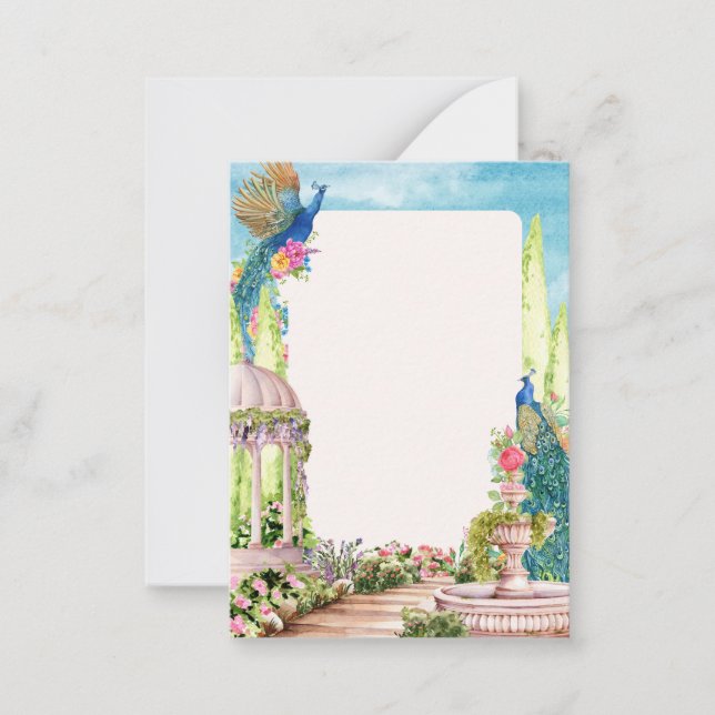 Watercolor dreamy aesthetic floral garden bird  card (Front)