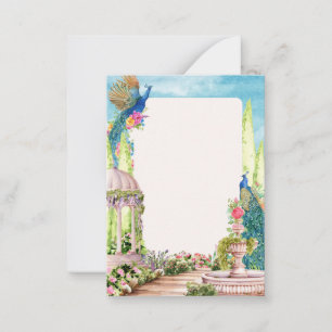 Watercolor dreamy aesthetic floral garden bird  card